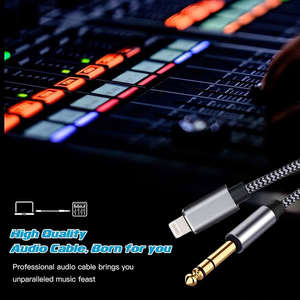 Apple - koko Amazon.com: WORLDBOYU Lightning to 6.35mm 1/4 inch TRS Audio